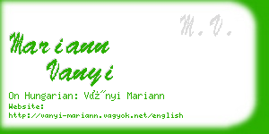 mariann vanyi business card